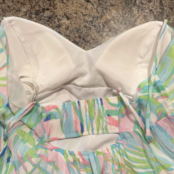 Lilly Pulitzer Dress Dorothy Silk Babydoll Y2K Coastal Cottage Boho Chiffon 6 - Picture 5 of 6